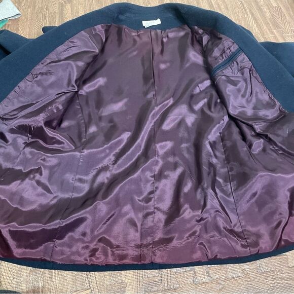 Vintage J. Crew Button‎ Down Navy Topcoat Pea Coat Size 8 EUC Wool & Cashmere - Picture 8 of 8